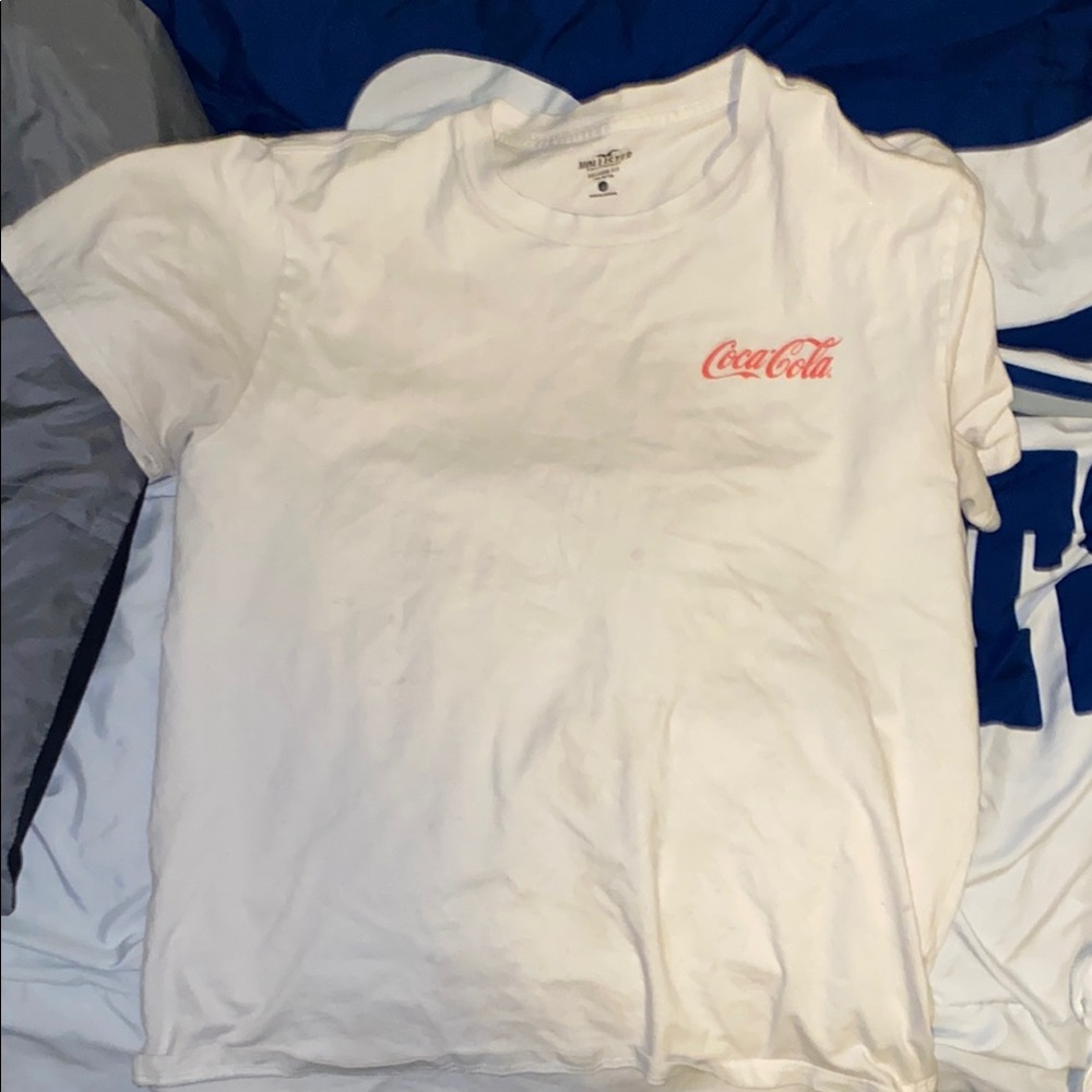 Hollister White Tee with Coca-Cola